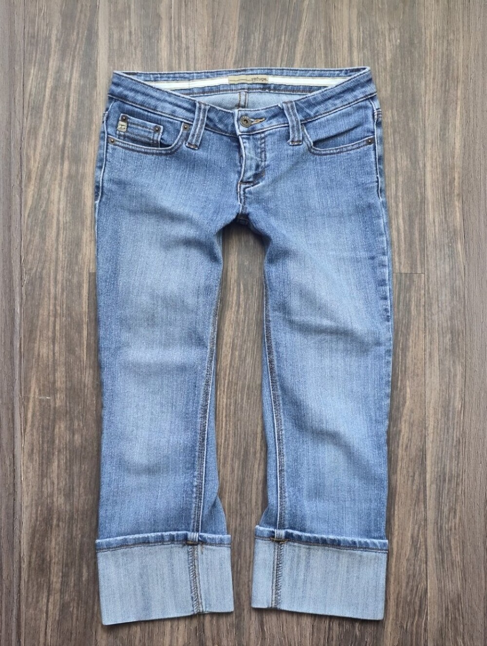 REFUGE Vintage Y2K Low Rise Denim Capri Cropped Jeans 3